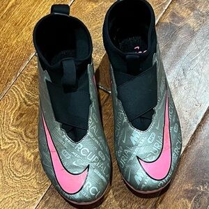 Nike Mercurial Pink and Gray Soccer Shoes